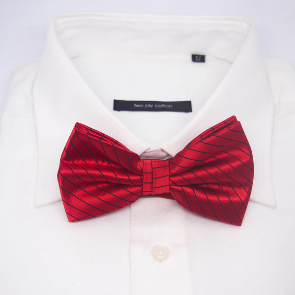 Lined Isaac Bow Tie in Red - Giorgio Mandelli® Official Site | GIORGIO MANDELLI Made in Italy