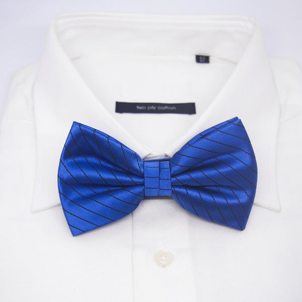Lined Isaac Bow Tie in Cobalt Blue - Giorgio Mandelli® Official Site | GIORGIO MANDELLI Made in Italy