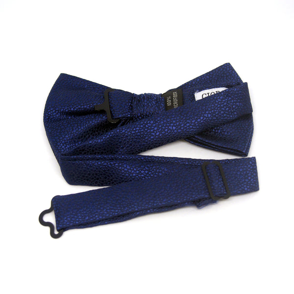Textured Damon Bow Tie in Navy Blue Reptile - Giorgio Mandelli® Official Site | GIORGIO MANDELLI Made in Italy