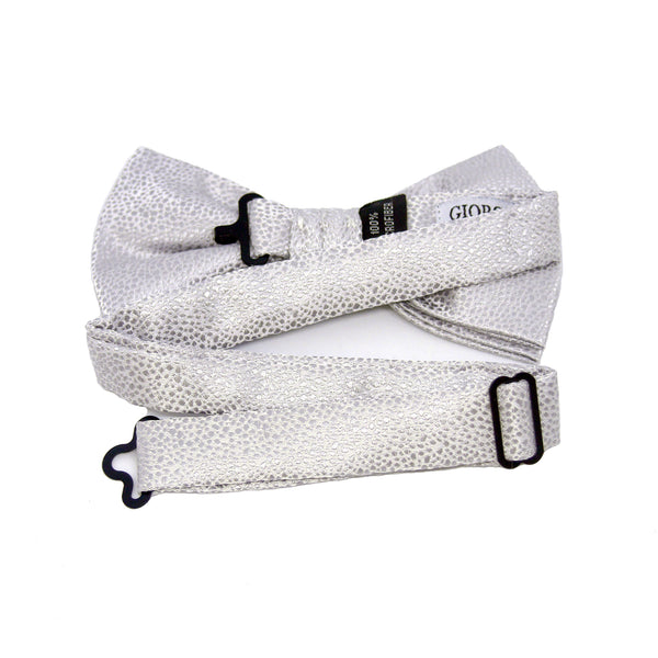 Textured Damon Bow Tie in Silver Reptile - Giorgio Mandelli® Official Site | GIORGIO MANDELLI Made in Italy