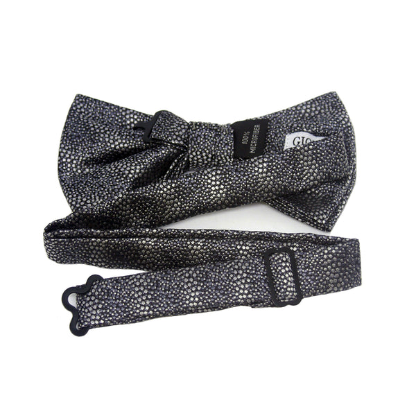Textured Damon Bow Tie in Grey Reptile - Giorgio Mandelli® Official Site | GIORGIO MANDELLI Made in Italy