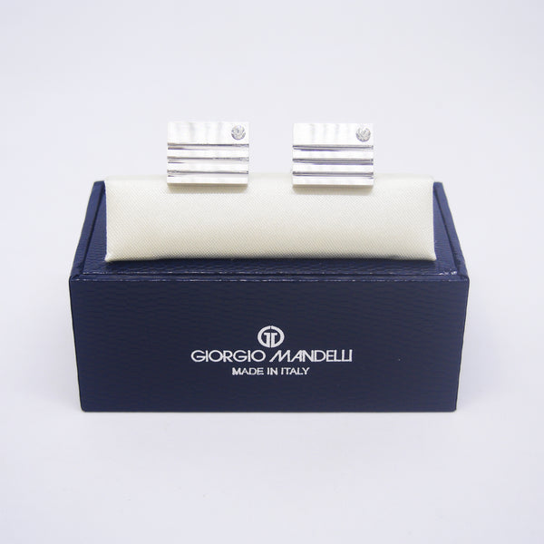 Cain Cufflinks with Clear Crystal - Giorgio Mandelli® Official Site | GIORGIO MANDELLI Made in Italy
