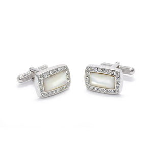 Robert Cufflinks with Clear Crystal & Mother of Pearl - Giorgio Mandelli® Official Site | GIORGIO MANDELLI Made in Italy