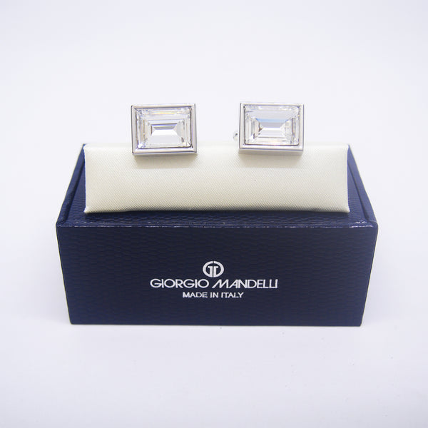 Ash Cufflinks with Clear Crystal - Giorgio Mandelli® Official Site | GIORGIO MANDELLI Made in Italy