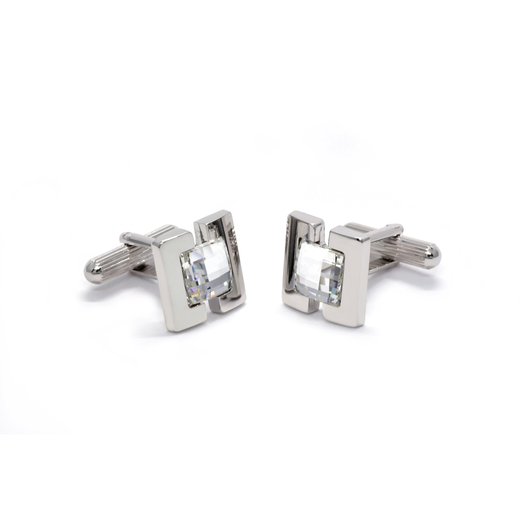 Jesse Cufflinks with Clear Crystal - Giorgio Mandelli® Official Site | GIORGIO MANDELLI Made in Italy