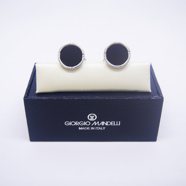 Vincent Cufflinks with Black Onyx - Giorgio Mandelli® Official Site | GIORGIO MANDELLI Made in Italy