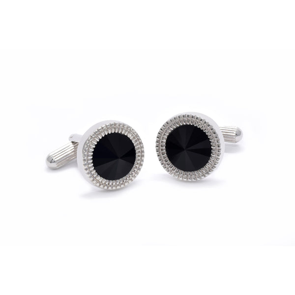 William Cufflinks with Black Crystal - Giorgio Mandelli® Official Site | GIORGIO MANDELLI Made in Italy