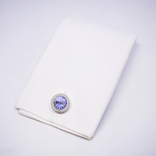 William Cufflinks with Purple Crystal - Giorgio Mandelli® Official Site | GIORGIO MANDELLI Made in Italy