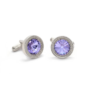 William Cufflinks with Purple Crystal - Giorgio Mandelli® Official Site | GIORGIO MANDELLI Made in Italy