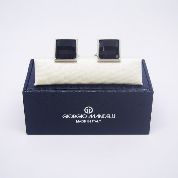 Daniel Cufflinks with Black Crystal - Giorgio Mandelli® Official Site | GIORGIO MANDELLI Made in Italy