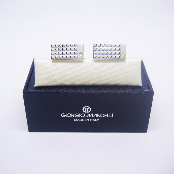 Thaddeus Cufflinks with Clear Crystal - Giorgio Mandelli® Official Site | GIORGIO MANDELLI Made in Italy