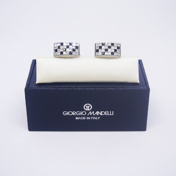 Velden Cufflinks in Chequered Black & White - Giorgio Mandelli® Official Site | GIORGIO MANDELLI Made in Italy