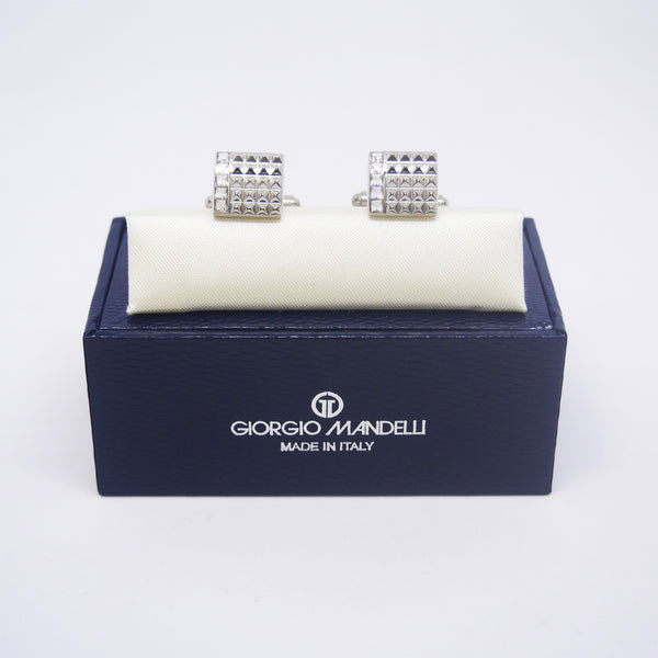 Matthew Cufflinks with Clear Crystal - Giorgio Mandelli® Official Site | GIORGIO MANDELLI Made in Italy