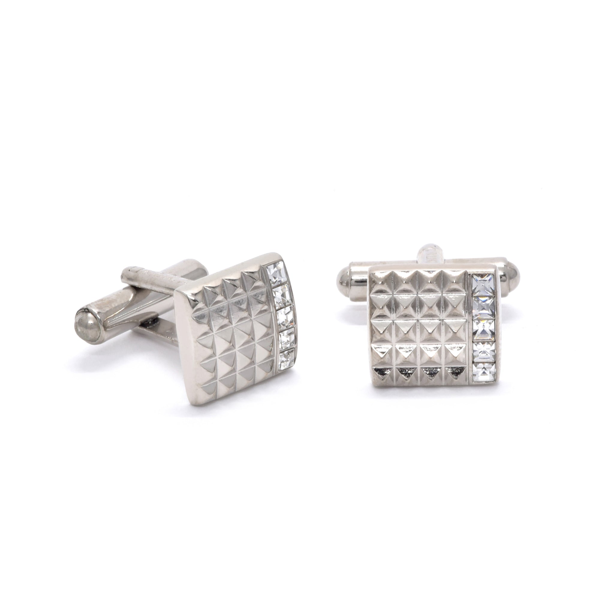 Matthew Cufflinks with Clear Crystal - Giorgio Mandelli® Official Site | GIORGIO MANDELLI Made in Italy