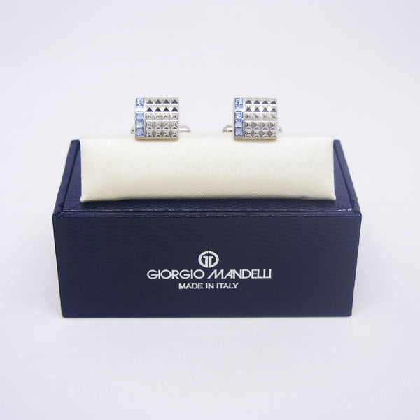 Matthew Cufflinks with Blue Crystal - Giorgio Mandelli® Official Site | GIORGIO MANDELLI Made in Italy