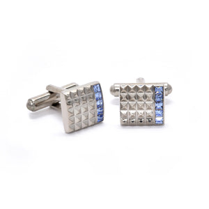 Matthew Cufflinks with Blue Crystal - Giorgio Mandelli® Official Site | GIORGIO MANDELLI Made in Italy