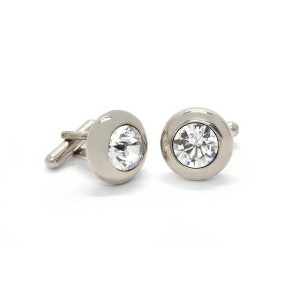 Adrian Cufflinks with Clear Crystal - Giorgio Mandelli® Official Site | GIORGIO MANDELLI Made in Italy