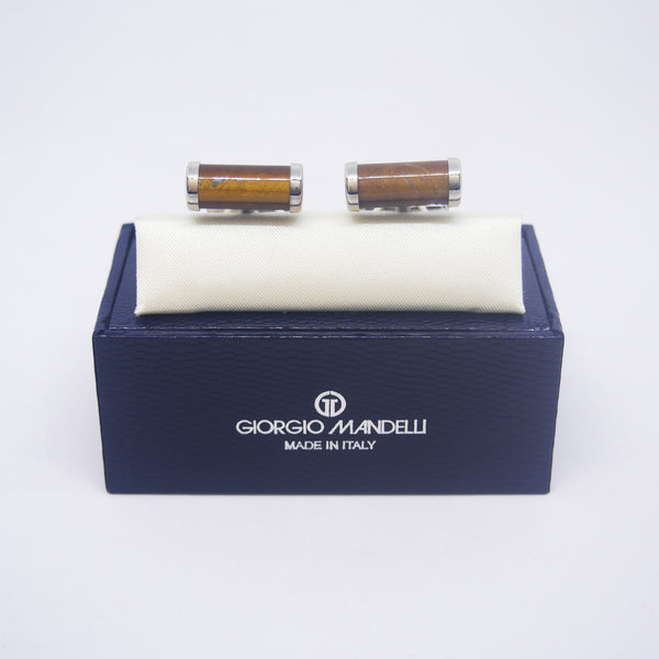 Noah Cufflinks with Tiger's Eye - Giorgio Mandelli® Official Site | GIORGIO MANDELLI Made in Italy