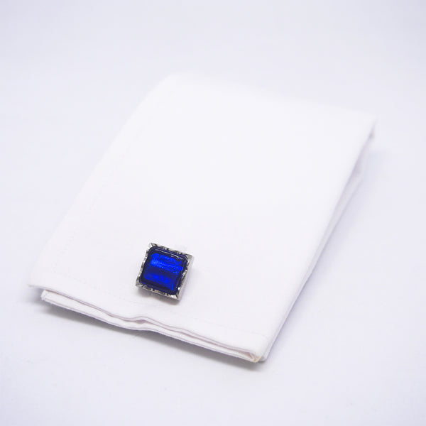 Jacob Cufflinks with Blue Murano Glass - Giorgio Mandelli® Official Site | GIORGIO MANDELLI Made in Italy