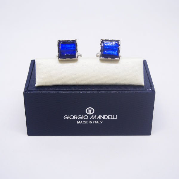 Jacob Cufflinks with Blue Murano Glass - Giorgio Mandelli® Official Site | GIORGIO MANDELLI Made in Italy