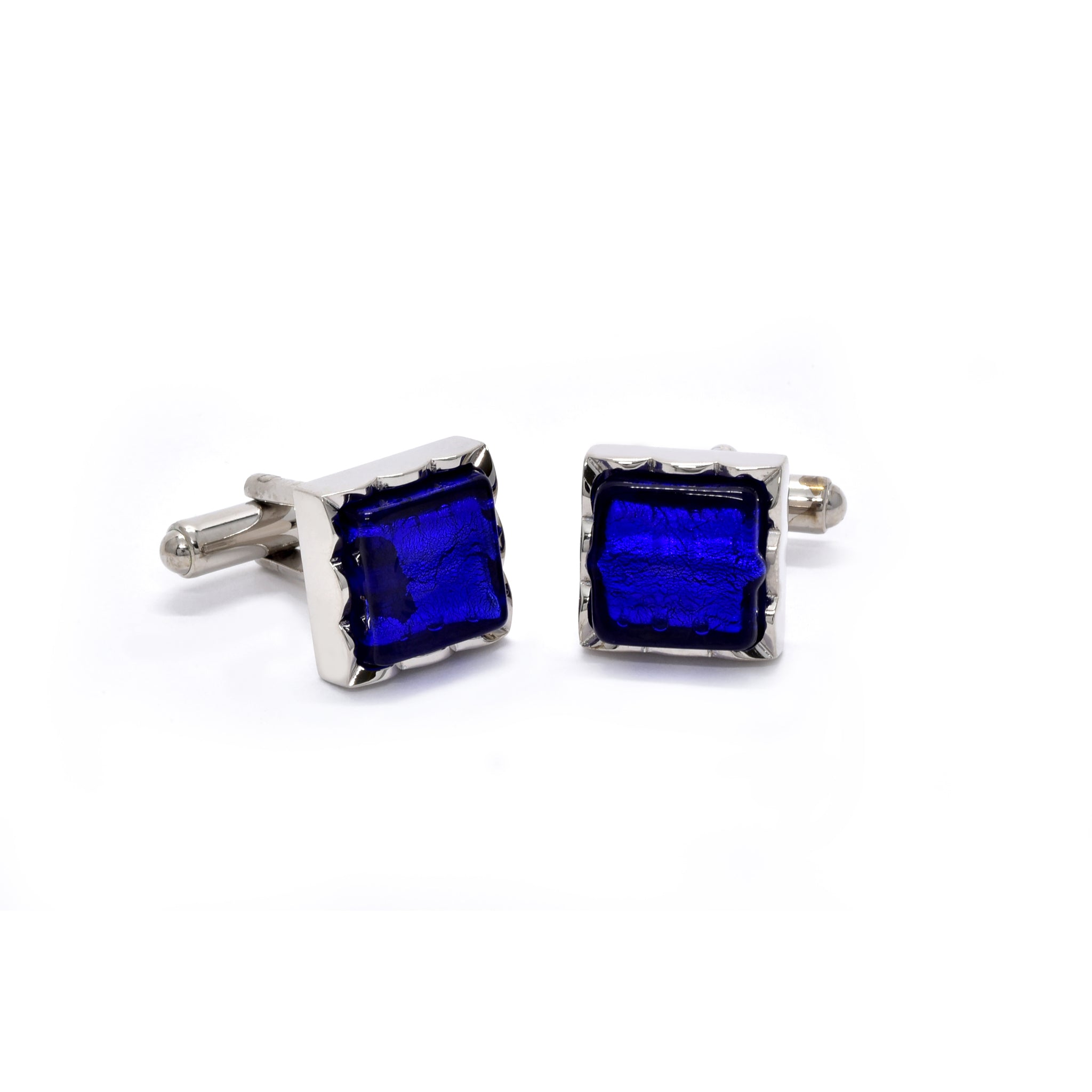 Jacob Cufflinks with Blue Murano Glass - Giorgio Mandelli® Official Site | GIORGIO MANDELLI Made in Italy