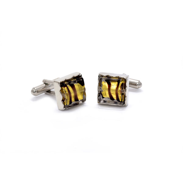 Jacob Cufflinks with Amber Murano Glass - Giorgio Mandelli® Official Site | GIORGIO MANDELLI Made in Italy