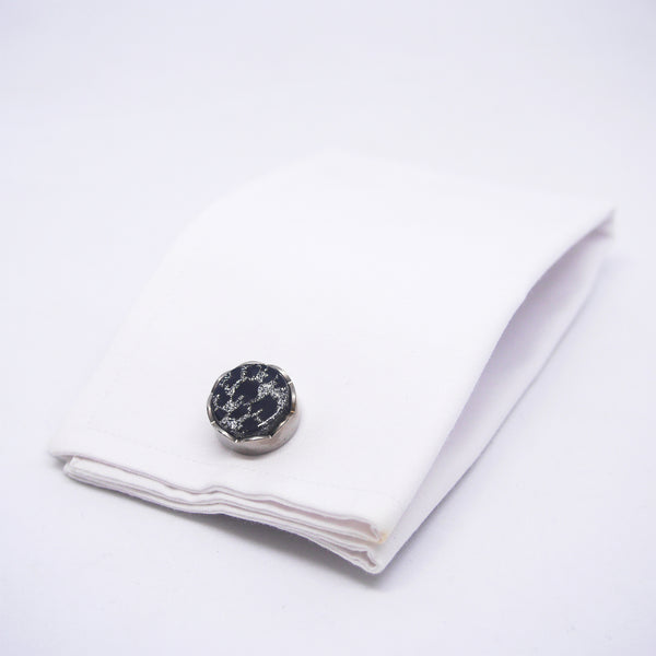 Sebastian Cufflinks in Silver & Black Rosettes - Giorgio Mandelli® Official Site | GIORGIO MANDELLI Made in Italy