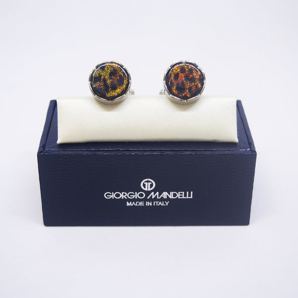 Sebastian Cufflinks in Leopard Rosettes - Giorgio Mandelli® Official Site | GIORGIO MANDELLI Made in Italy