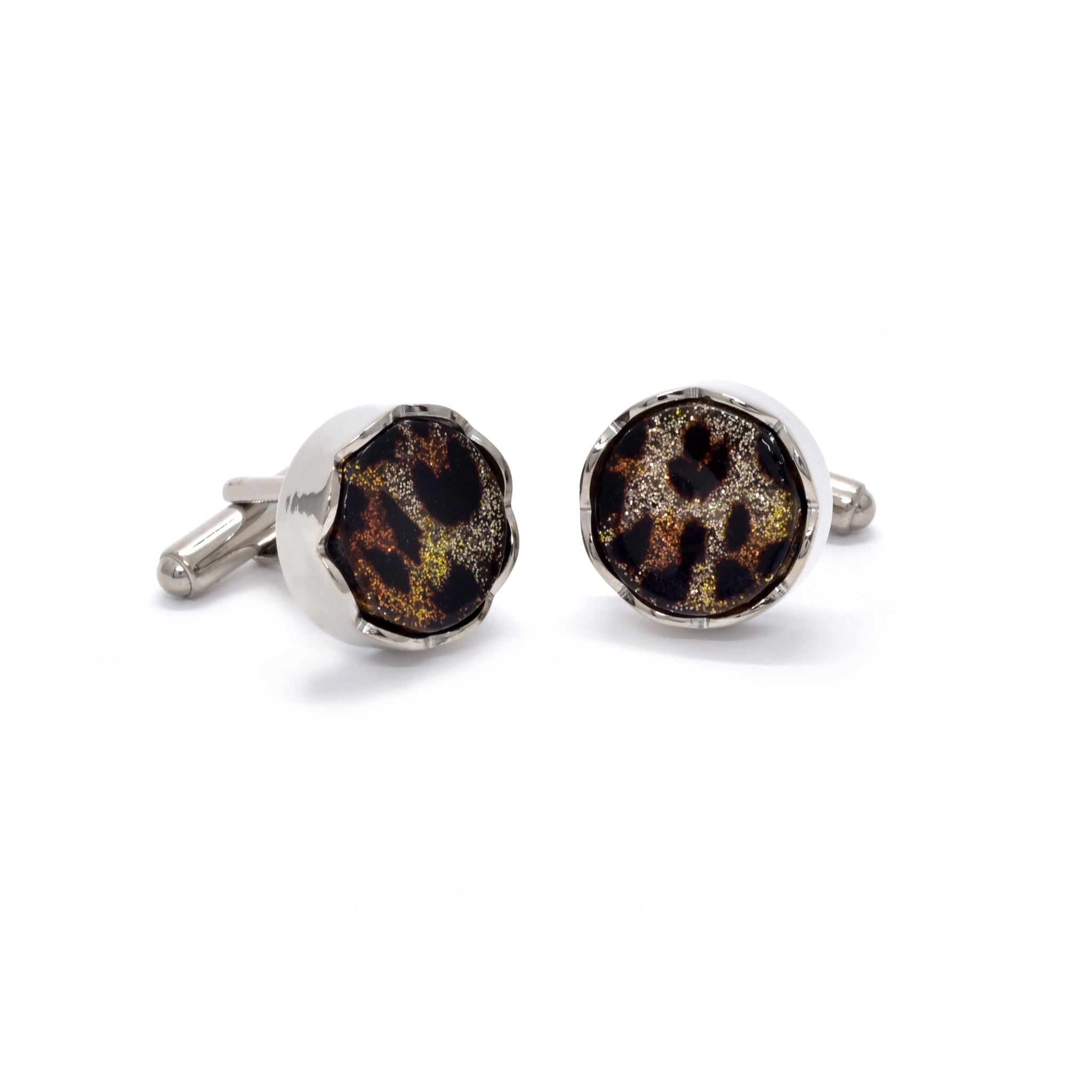 Sebastian Cufflinks in Leopard Rosettes - Giorgio Mandelli® Official Site | GIORGIO MANDELLI Made in Italy