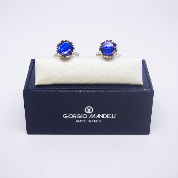 Sebastian Cufflinks in Blue - Giorgio Mandelli® Official Site | GIORGIO MANDELLI Made in Italy