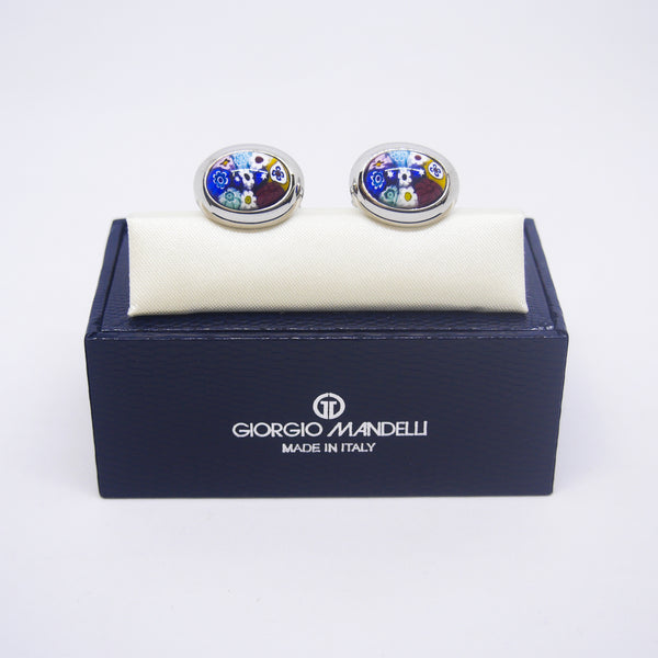 Ventura Cufflinks in Multicolour Millefiori - Giorgio Mandelli® Official Site | GIORGIO MANDELLI Made in Italy