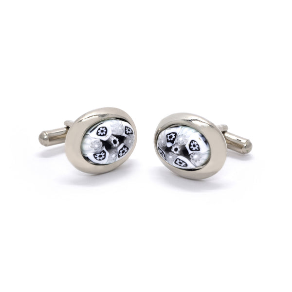 Ventura Cufflinks in Black & White Millefiori - Giorgio Mandelli® Official Site | GIORGIO MANDELLI Made in Italy