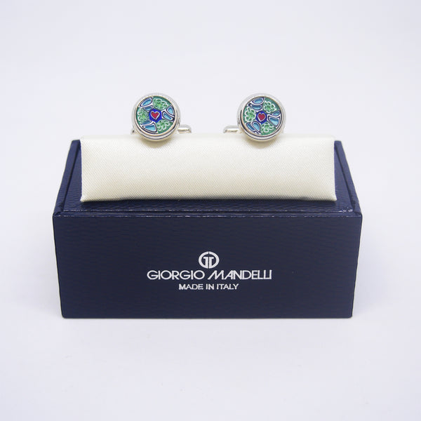 Valentino Cufflinks in Heart Murrine - Giorgio Mandelli® Official Site | GIORGIO MANDELLI Made in Italy