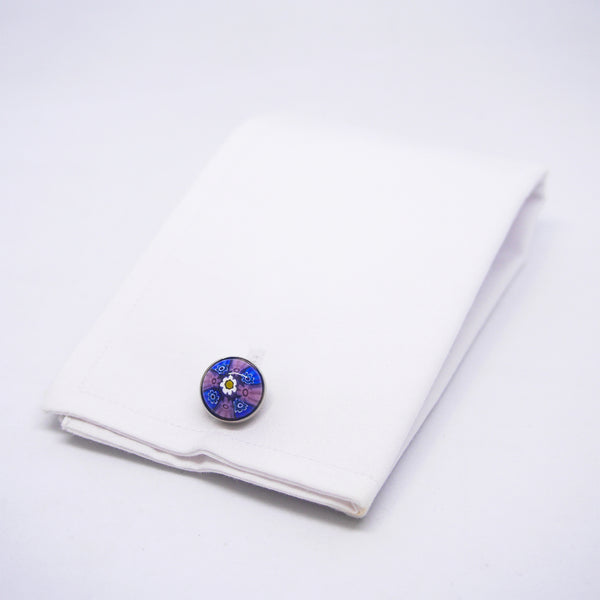 Viviano Cufflinks in Pink & Blue Millefiori - Giorgio Mandelli® Official Site | GIORGIO MANDELLI Made in Italy