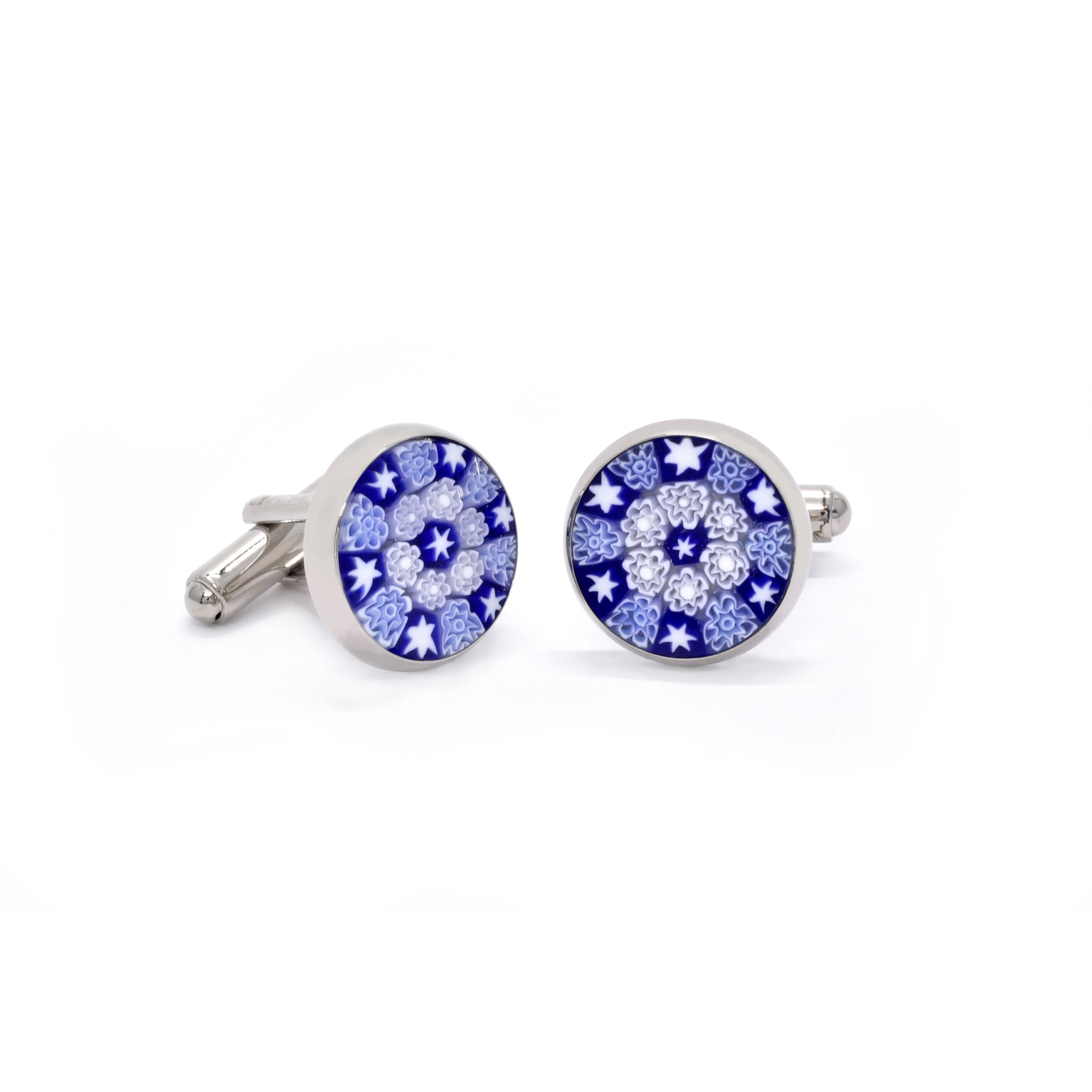 Vincenzo Cufflinks in Starry Blue Millefiori - Giorgio Mandelli® Official Site | GIORGIO MANDELLI Made in Italy