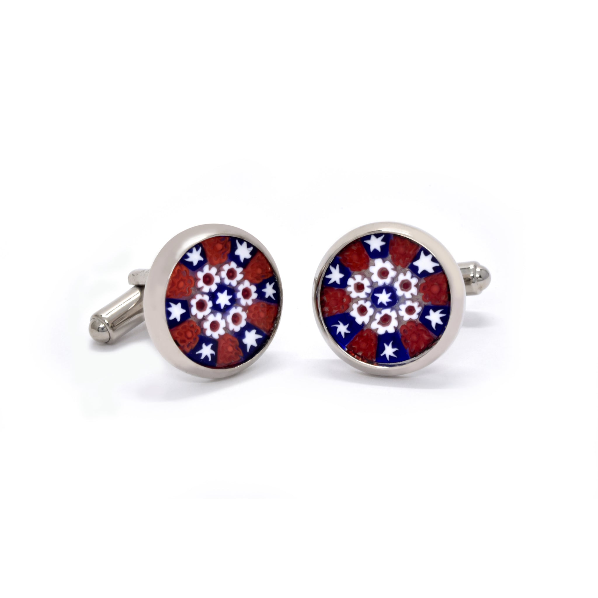 Vincenzo Cufflinks in Starry Red Millefiori - Giorgio Mandelli® Official Site | GIORGIO MANDELLI Made in Italy