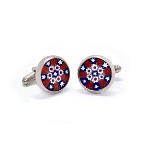 Vincenzo Cufflinks in Starry Red Millefiori - Giorgio Mandelli® Official Site | GIORGIO MANDELLI Made in Italy