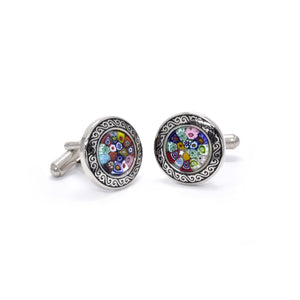 Valente Cufflinks in Multicolour Millefiori - Giorgio Mandelli® Official Site | GIORGIO MANDELLI Made in Italy