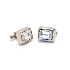 Charles Cufflinks with Clear Crystal - Giorgio Mandelli® Official Site | GIORGIO MANDELLI Made in Italy