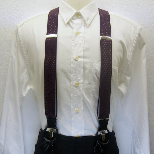 MISSOURI Levi Suspenders in Maroon & White - Giorgio Mandelli® Official Site | GIORGIO MANDELLI Made in Italy