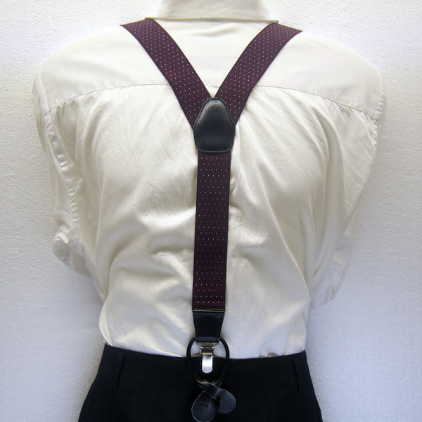 MISSOURI Levi Suspenders in Maroon & White - Giorgio Mandelli® Official Site | GIORGIO MANDELLI Made in Italy