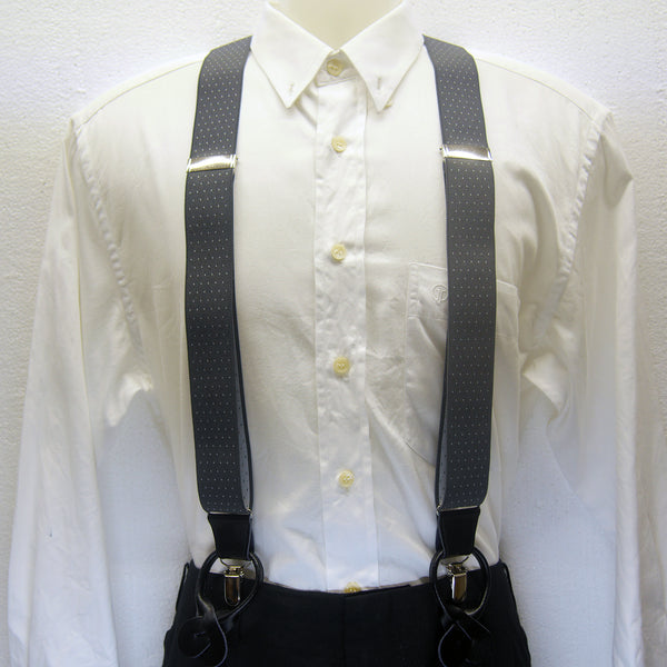 MISSOURI Levi Suspenders in Grey & White - Giorgio Mandelli® Official Site | GIORGIO MANDELLI Made in Italy