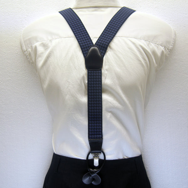 MISSOURI Hudson Suspenders in Black & Royal Blue - Giorgio Mandelli® Official Site | GIORGIO MANDELLI Made in Italy