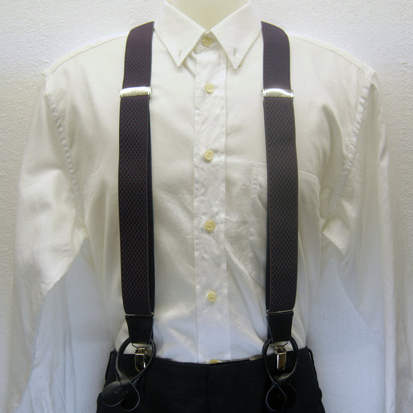 MISSOURI Brad Suspenders in Silver & Burgundy Red - Giorgio Mandelli® Official Site | GIORGIO MANDELLI Made in Italy