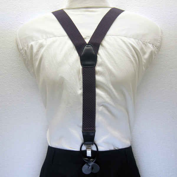 MISSOURI Brad Suspenders in Silver & Burgundy Red - Giorgio Mandelli® Official Site | GIORGIO MANDELLI Made in Italy