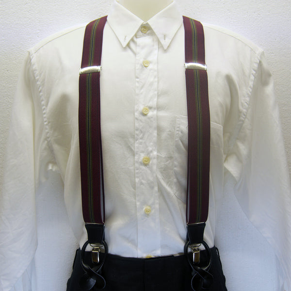 MISSOURI Harley Suspenders in Burgundy Red & Olive - Giorgio Mandelli® Official Site | GIORGIO MANDELLI Made in Italy