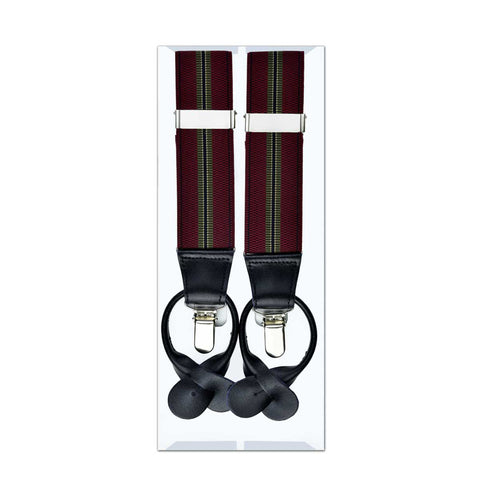 MISSOURI Harley Suspenders in Burgundy Red & Olive - Giorgio Mandelli® Official Site | GIORGIO MANDELLI Made in Italy