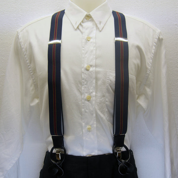 MISSOURI Emerson Suspenders in Navy Blue & Red - Giorgio Mandelli® Official Site | GIORGIO MANDELLI Made in Italy