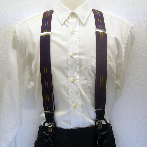 MISSOURI Emerson Suspenders in Burgundy Red &  Blue - Giorgio Mandelli® Official Site | GIORGIO MANDELLI Made in Italy