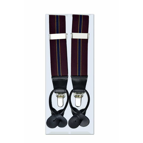 MISSOURI Emerson Suspenders in Burgundy Red &  Blue - Giorgio Mandelli® Official Site | GIORGIO MANDELLI Made in Italy